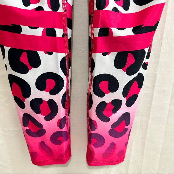 Hecho En Colombia Pink Leopard Print Workout Activewear Leggings - Picture 8 of 9